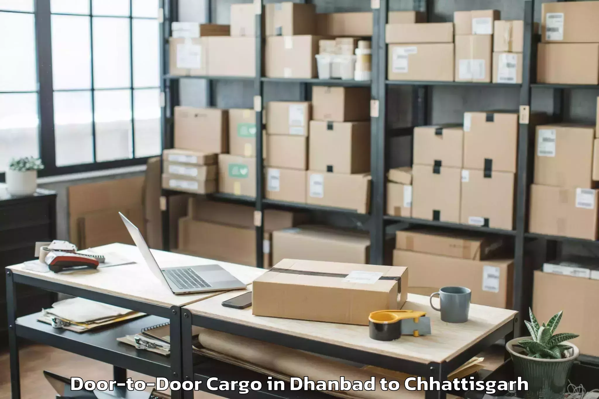 Hassle-Free Dhanbad to Bemetara Door To Door Cargo